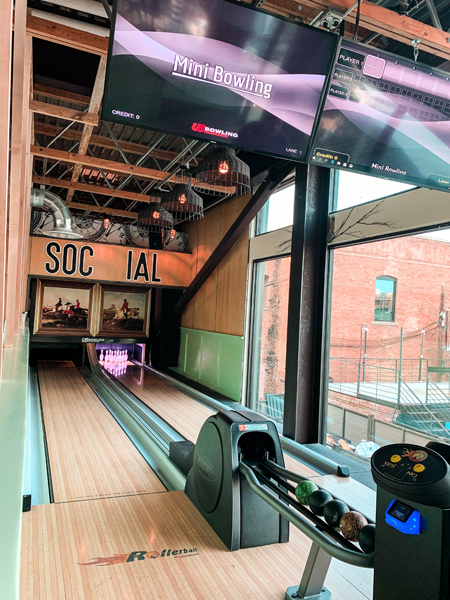 Mini Bowling Lane at Punch Bowl Social